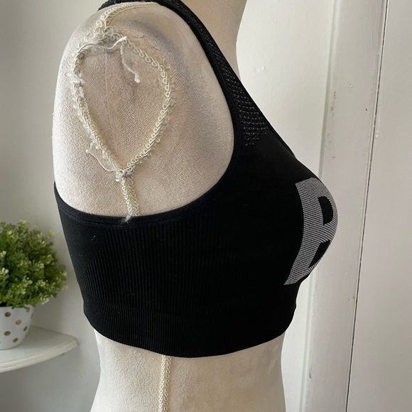 BEBE ACTIVE SPORT BRA, ACTIVE TOP, WOMENS, black, logo, sports back SIZE M - Picture 7 of 17